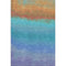 8' X 10' Aqua Orange And Copper Ombre Washable Area Rug With UV Protection