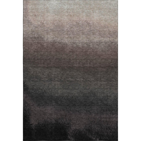 5' X 8' Black Gray And Silver Ombre Washable Area Rug With UV Protection