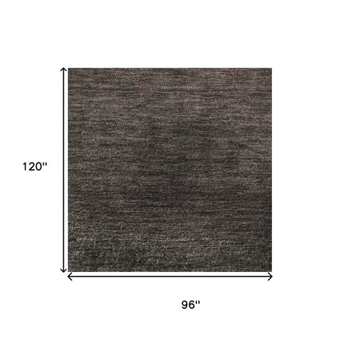 8' X 10' Black Gray And Silver Ombre Washable Area Rug With UV Protection