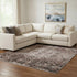 8' X 10' Black Gray And Silver Ombre Washable Area Rug With UV Protection