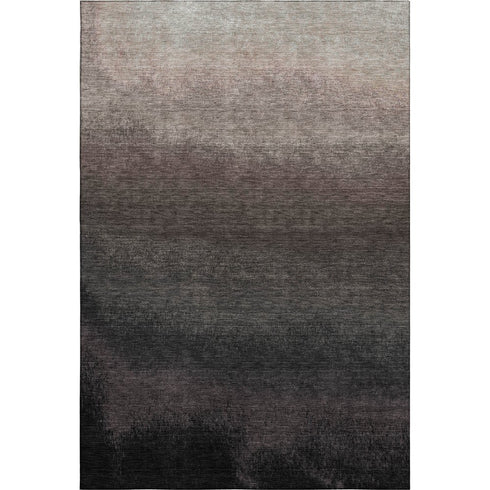 8' X 10' Black Gray And Silver Ombre Washable Area Rug With UV Protection
