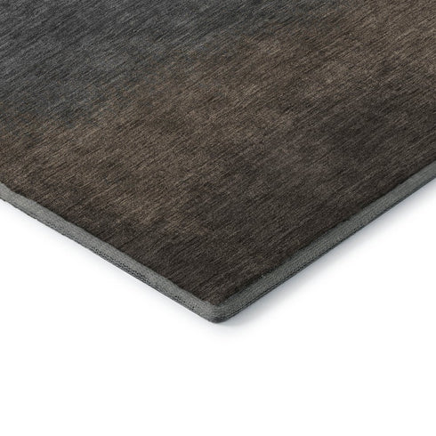 5' X 8' Brown Gray And Silver Ombre Washable Area Rug With UV Protection