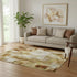 5' X 8' Gold Beige And Wheat Ombre Washable Area Rug With UV Protection