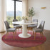 8' Red And Blush Ombre Washable Round Rug With UV Protection