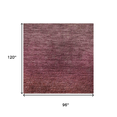 8' X 10' Red And Blush Ombre Washable Area Rug With UV Protection