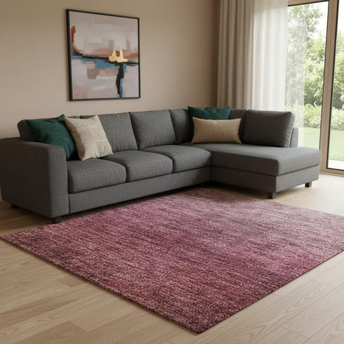 8' X 10' Red And Blush Ombre Washable Area Rug With UV Protection