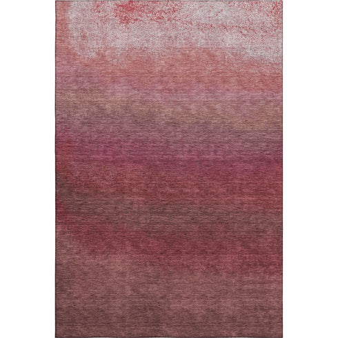 8' X 10' Red And Blush Ombre Washable Area Rug With UV Protection