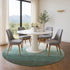 8' Pale Aqua Gray And Ivory Ombre Washable Round Rug With UV Protection