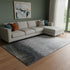 8' X 10' Silver Gray And Black Ombre Washable Area Rug With UV Protection