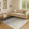 8' X 10' Silver Gray And Black Ombre Washable Area Rug With UV Protection
