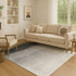 8' X 10' Silver Gray And Black Ombre Washable Area Rug With UV Protection