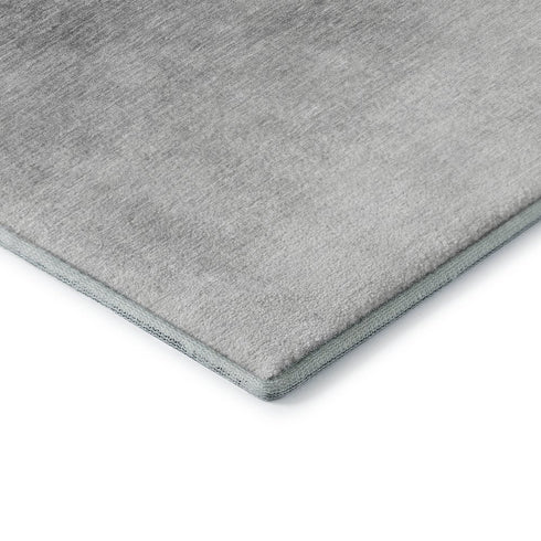 8' X 10' Silver Gray And Black Ombre Washable Area Rug With UV Protection