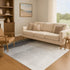 8' X 10' Silver Gray And Black Ombre Washable Area Rug With UV Protection