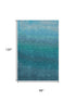 8' X 10' Teal And Sky Blue Ombre Washable Area Rug With UV Protection