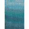 8' X 10' Teal And Sky Blue Ombre Washable Area Rug With UV Protection