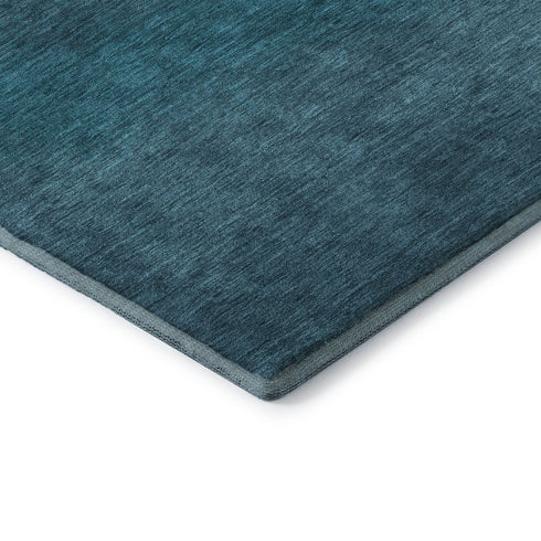 9' X 12' Teal And Sky Blue Ombre Washable Area Rug With UV Protection