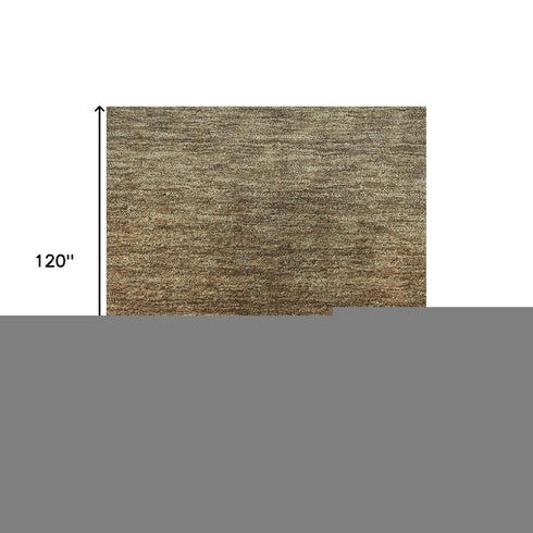 8' X 10' Taupe Beige And Gold Ombre Washable Area Rug With UV Protection