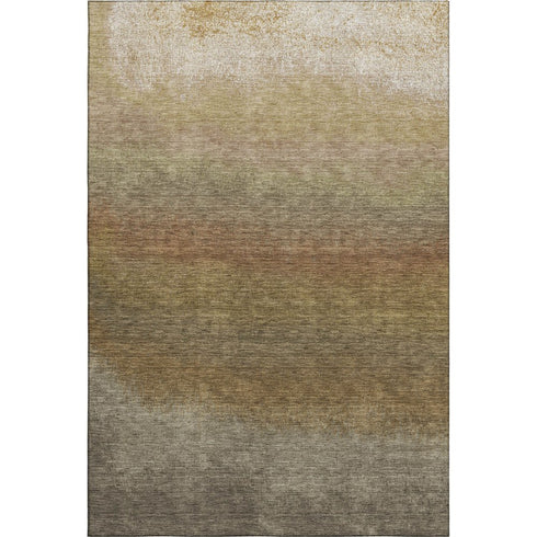 8' X 10' Taupe Beige And Gold Ombre Washable Area Rug With UV Protection