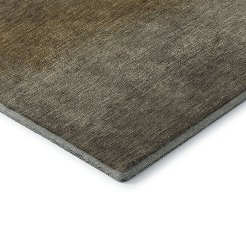 8' X 10' Taupe Beige And Gold Ombre Washable Area Rug With UV Protection