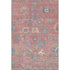 5' X 8' Coral Blue And Ivory Oriental Washable Area Rug With UV Protection