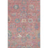 5' X 8' Coral Blue And Ivory Oriental Washable Area Rug With UV Protection