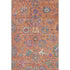 9' X 12' Orange Blue And Pink Oriental Washable Area Rug With UV Protection