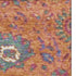 9' X 12' Orange Blue And Pink Oriental Washable Area Rug With UV Protection
