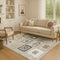 8' X 10' Gray Ivory And Beige Geometric Washable Area Rug With UV Protection