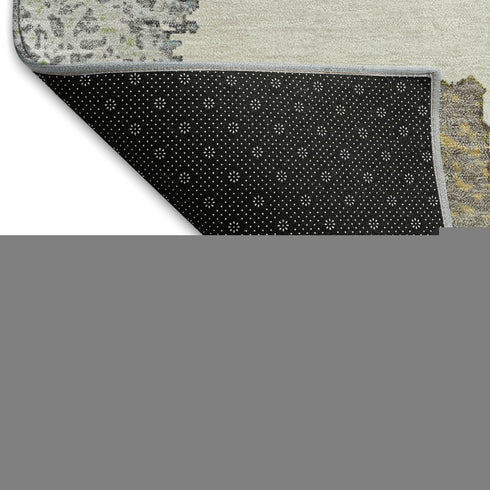 8' X 10' Gray Ivory And Beige Geometric Washable Area Rug With UV Protection