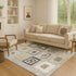 9' X 12' Gray Ivory And Beige Geometric Washable Area Rug With UV Protection