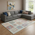 8' X 10' Peach Ivory And Blue Geometric Washable Area Rug With UV Protection