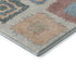 8' X 10' Peach Ivory And Blue Geometric Washable Area Rug With UV Protection