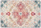 8' X 10' Ivory Pink And Blue Medallion Distressed Washable Area Rug