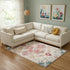 8' X 10' Ivory Pink And Blue Medallion Distressed Washable Area Rug