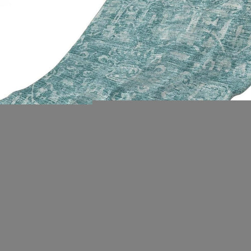 50" X 70" Blue And Ivory Damask Plush Throw Blanket