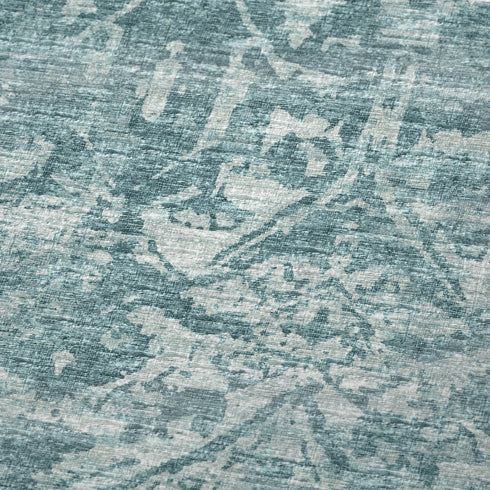 50" X 70" Blue And Ivory Damask Plush Throw Blanket
