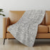 50" X 70" Gray And Ivory Damask Polyester Woven Plush Throw Blanket