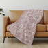 50" X 70" Pink And Ivory Damask Microfiber Plush Throw Blanket
