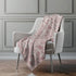 50" X 70" Pink And Ivory Damask Microfiber Plush Throw Blanket