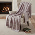 50" X 70" Pink And Ivory Damask Microfiber Plush Throw Blanket