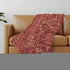 50" X 70" Red And Maroon Damask Polyester Woven Plush Throw Blanket