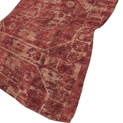 50" X 70" Red And Maroon Damask Polyester Woven Plush Throw Blanket