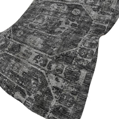 50" X 70" Black And Gray Damask Polyester Woven Plush Throw Blanket