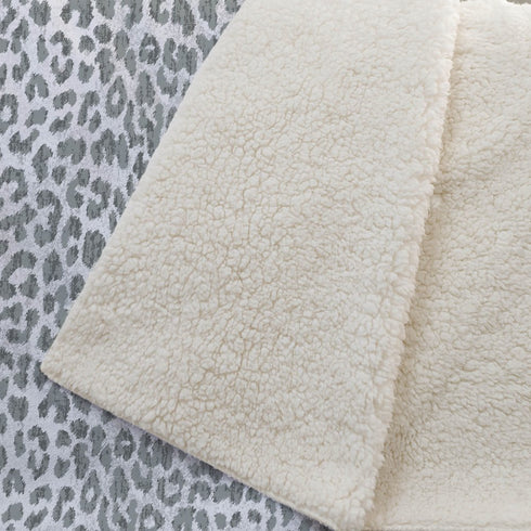 50" X 70" Gray And Ivory Leopard Microfiber Plush Throw Blanket