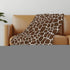 50" X 70" Coffee And Ivory Giraffe Microfiber Plush Throw Blanket