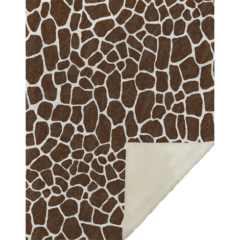 50" X 70" Coffee And Ivory Giraffe Microfiber Plush Throw Blanket