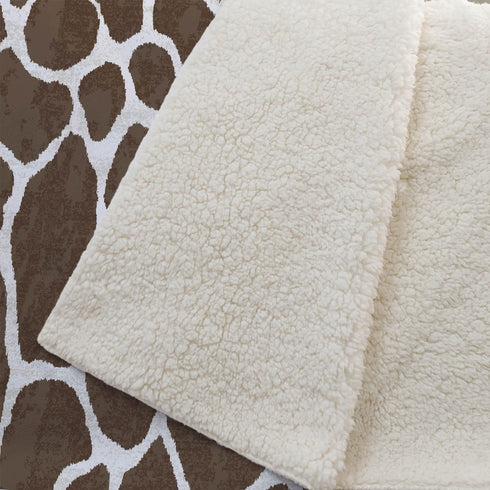 50" X 70" Coffee And Ivory Giraffe Microfiber Plush Throw Blanket