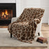 50" X 70" Coffee And Ivory Giraffe Microfiber Plush Throw Blanket