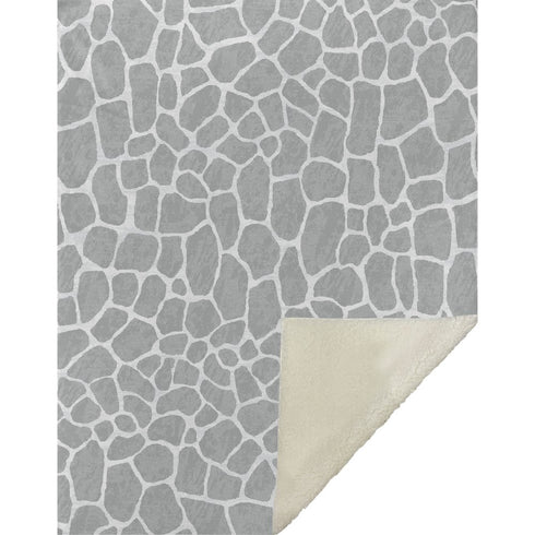 50" X 70" Gray And Ivory Giraffe Microfiber Plush Throw Blanket