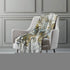 50" X 70" Gray And Ivory Abstract Polyester Woven Plush Throw Blanket